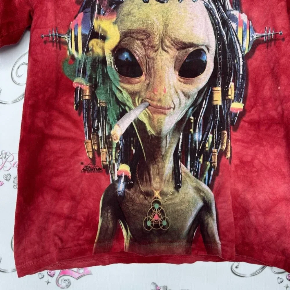 2013 the mountain David penfound tshirt alien smoking dreadlocks funny vintage - Picture 7 of 9